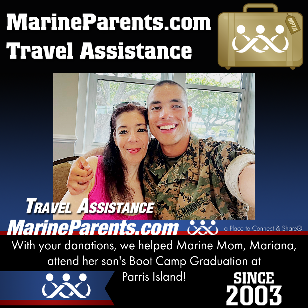 Marine Parents USMC Travel Assistance Boot Camp Graduation